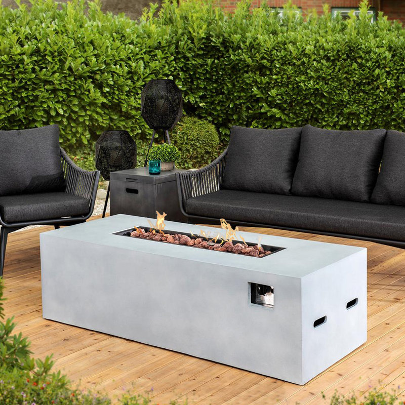 Latitude Run® Corye Concrete Natural Gas Fire Pit Table Insert Wayfair